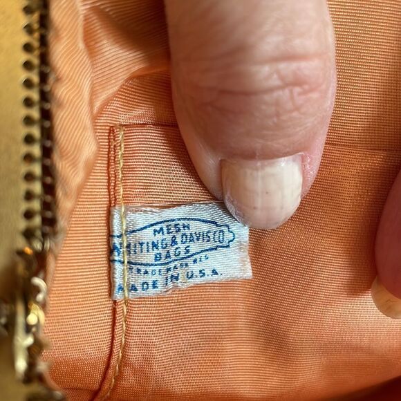 Vtg 50s/60s Whiting & Davis gold metal mesh evening bag - Picture 7 of 8
